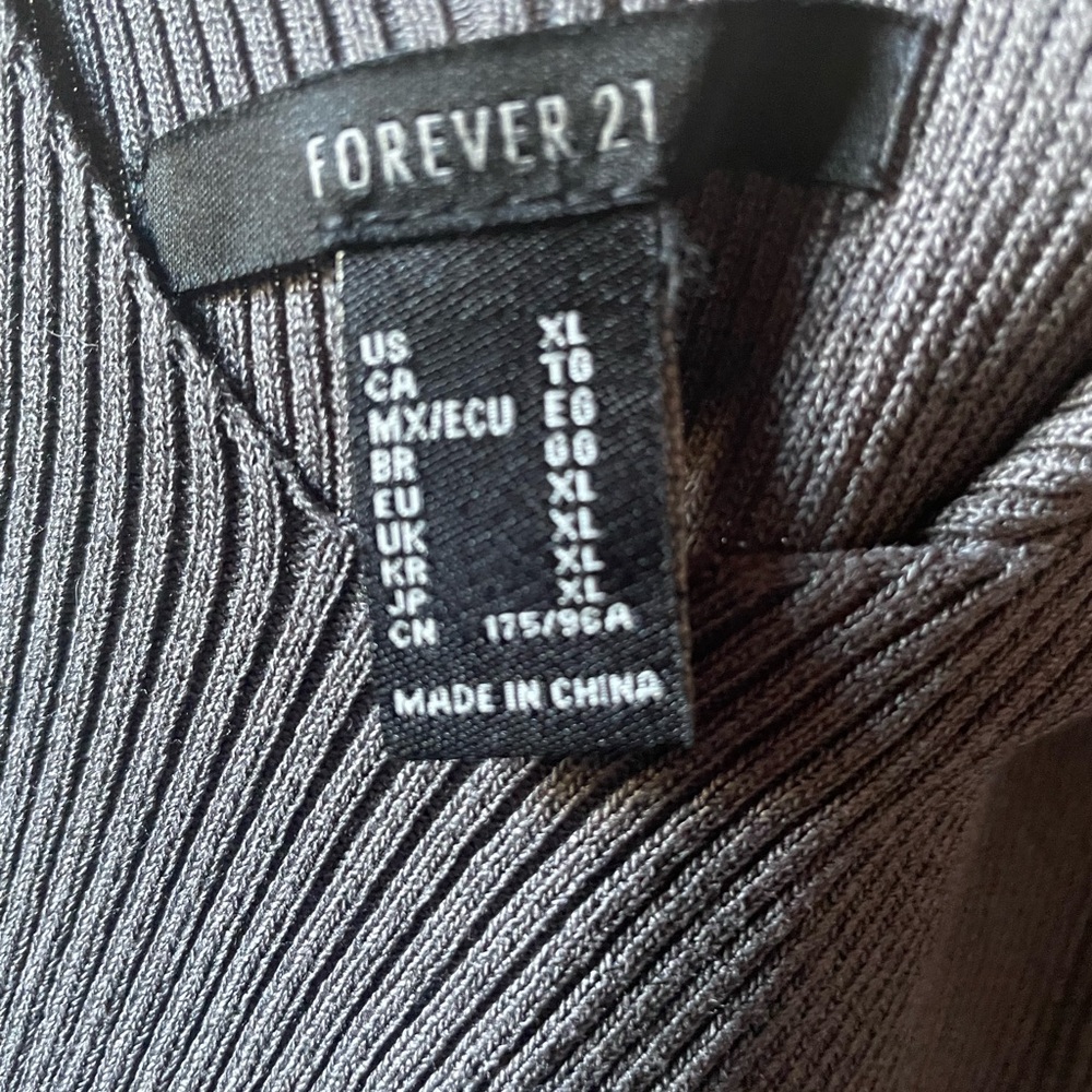 Forever 21 Gray Ribbed Midi Dress - Picture 2 of 4